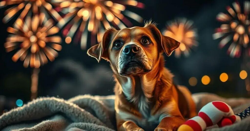 como acalmar cachorro com medo de fogos
